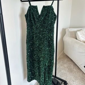 Green Sparkle Midi Dress